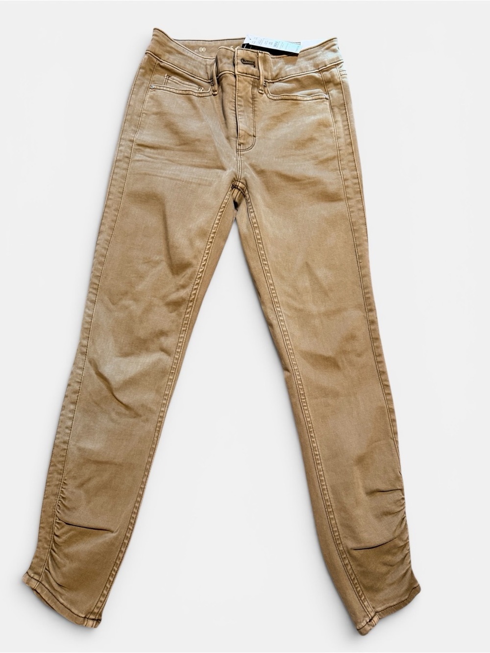 White House Black Market Ruched hem cropped Khaki (smoky topaz) Slim Jeans
